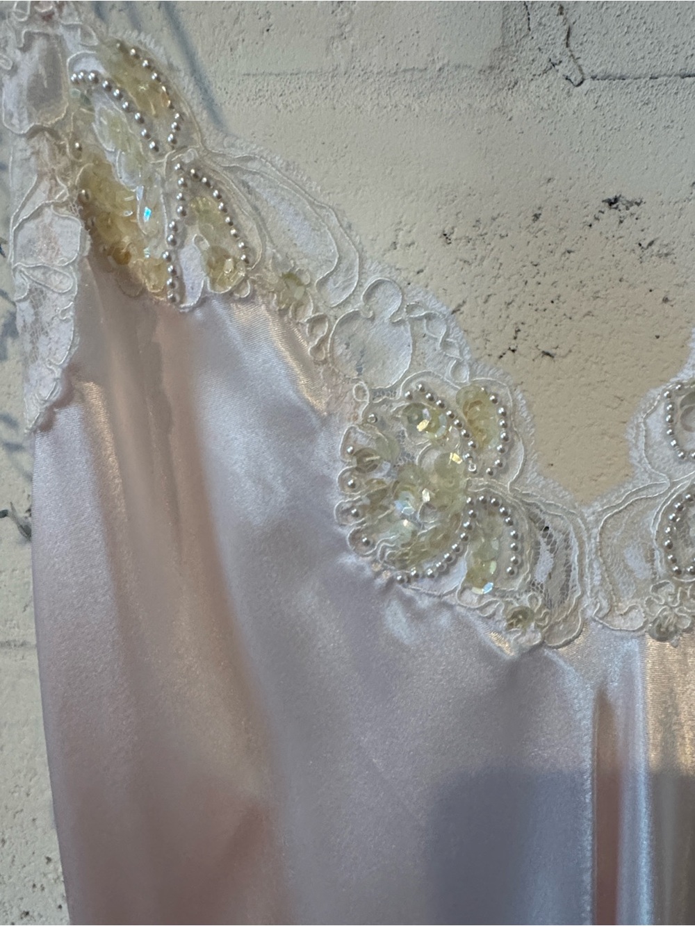 Vintage Bridal The Jessica Lynn Collection Silky Lace-Trim Slip Nightgown - - Picture 4 of 12